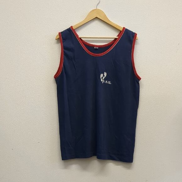 Vintage PSU tank top Champion size Large red and blue Portland State University - Picture 1 of 4
